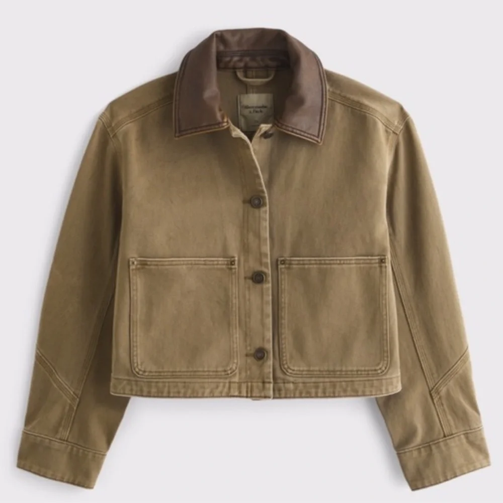 abercrombie brown twill barn coat - Picture 1 of 7